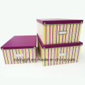 Stripe Printing Paper Storage Boxes Set of 3